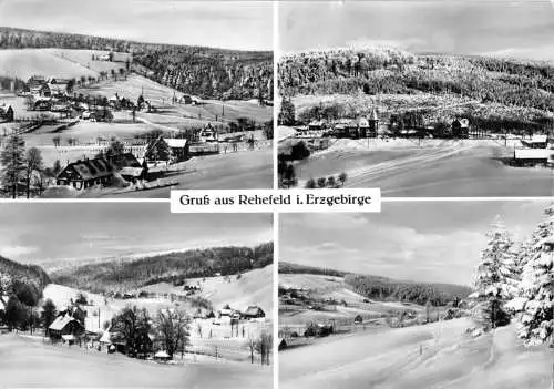 AK, Rehefeld Erzgeb., vier Winteransichten, 1962