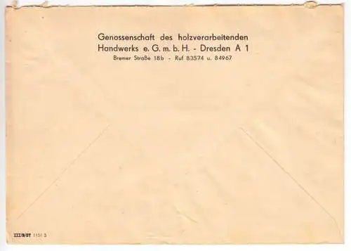 AFS, Holzhandwerk Dresden, Holz - Tischlereibedarf, o (10a) Dresden A1, 29.1.52