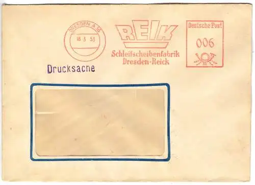 AFS, Schleifscheibenfabrik Dresden-Reick, o Dresden A 36, 18.3.53