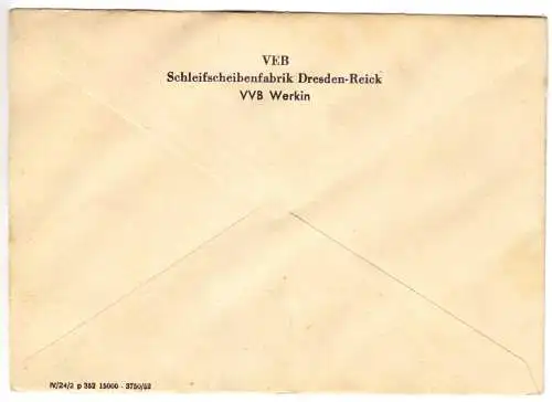 AFS, Schleifscheibenfabrik Dresden-Reick, o Dresden A 36, 18.3.53
