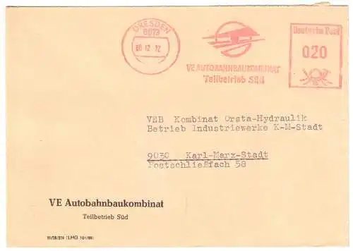 AFS, VE Autobahnbaukombinat, Teilbetrieb Süd, o Dresden, 8073, 6.12.72