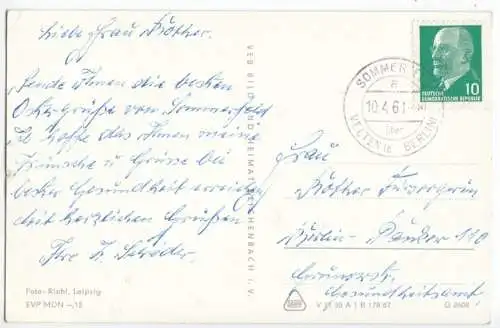 Landpoststempel, Poststelle I, Sommerfeld über Velten (b. Berlin), 10.4.68