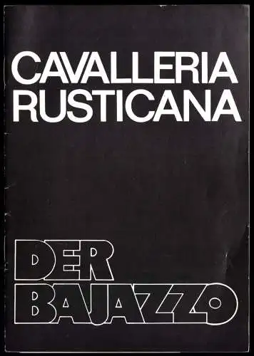 Theaterprogramm, Komische Oper Berlin, Cavalleria Rustikana - Der Bajazzo, 1987