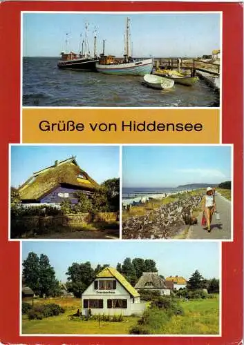 AK, Insel Hiddensee, Vitte, vier Abb., 1988