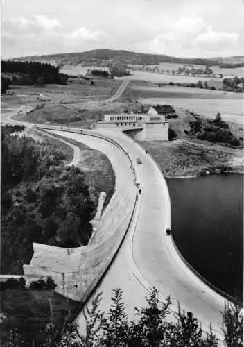 AK, Talsperre Pöhl Kr. Plauen, Blick auf die Staumauer, 1966