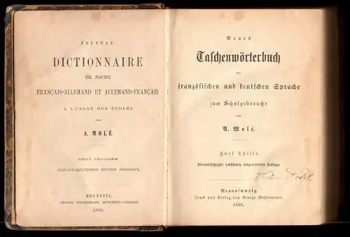 Molé, A.; Neues Taschenwörterbuch der französischen und deutschen Sprache, 1896