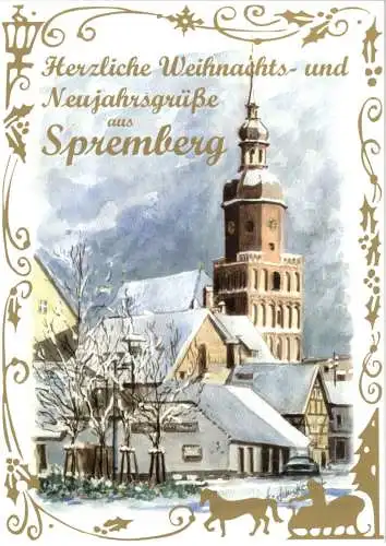 AK, Spremberg, Winter an der ev. Kreuzkirche, Weihnachtskarte, um 2004