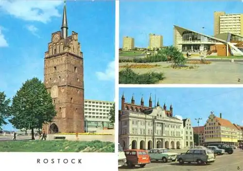 AK, Rostock, drei Abb., 1977