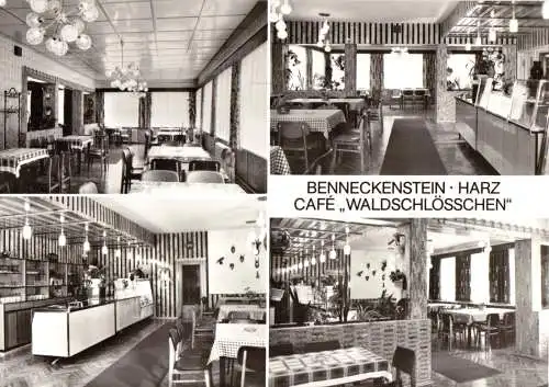 AK, Benneckenstein Harz, Café "Waldschlößchen, vier Abb., 1981