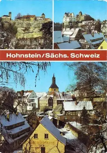 AK, Hohnstein Kr. Sebnitz, drei Wintermotive, 1986