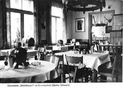 AK, Bad Schandau, Gastst. "Waldhäus'l", Gastraum, 1968