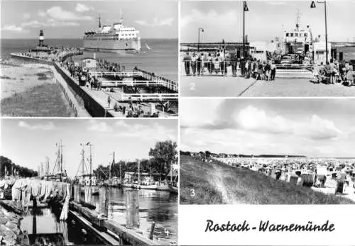 AK, Rostock Warnemünde, vier Abb., 1974