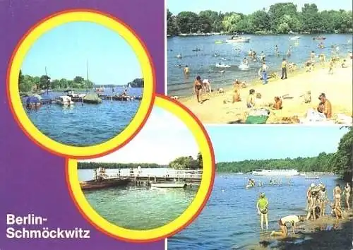 AK, Berlin Schmöckwitz, 4 Abb., u.a. Seddinsee, 1984