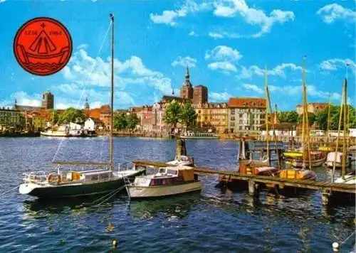 AK, Stralsund, Blick auf den Hafen, 1983