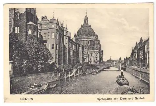 AK, Berlin Mitte, Spreepartie mit Schloß und Dom, 1931