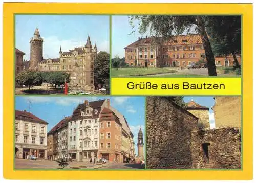 Ansichtskarte, Bautzen, vier Abb., 1986