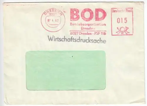 AFS, BOD, Betriebsorganisation Dresden, o Dresden, 8027, 7.4.87