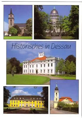 Ansichtskarte, Dessau, fünf Abb., gestaltet, um 1995