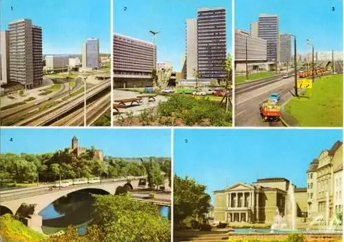 AK, Halle Saale, fünf Abb., 1976