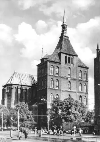 AK, Rostock, Kirche St. Marien, Westseite, 1974