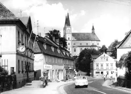 AK, Schirgiswalde Kr. Bautzen, Ortsstr. belebt, 1976