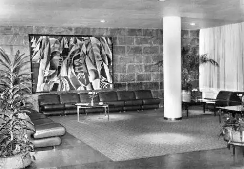 Ansichtskarte, Rostock Warnemünde, Hotel Neptun, Hotelhalle, 1975