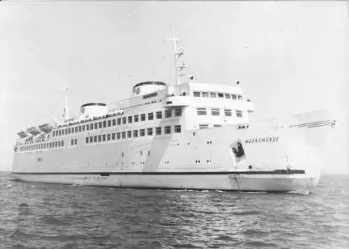 AK, Rostock Warnemünde, Fährschiff Warnemünde auf See, 1966