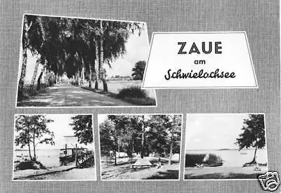 AK, Zaue am Schwielochsee, vier Abb., gestaltet, 1964