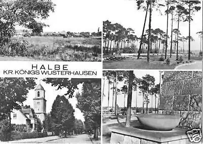 AK, Halbe Mark, vier Abb., u.a. Kirche, 1980