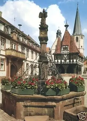 AK, Michelstadt Odw., Rathaus mit Brunnen, 1978