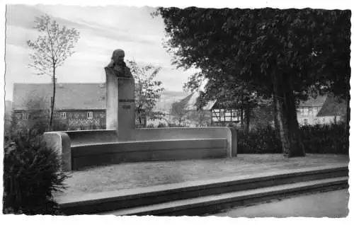 Ansichtskarte, Rammenau Sa., Fichtedenkmal, 1962
