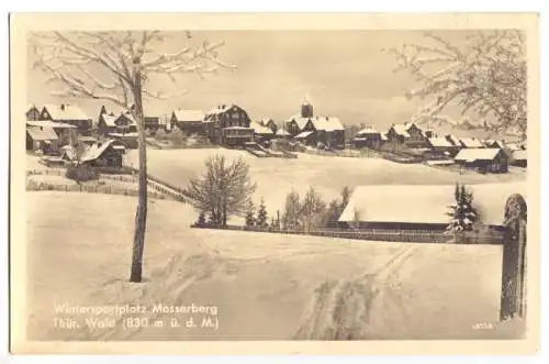 AK, Masserberg Thür. Wald, winterliche Teilansicht, 1951