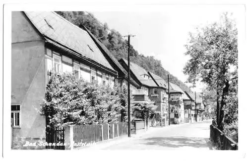 Ansichtskarte, Bad Schandau Postelwitz, Straßenpartie, 1955, Handabzug