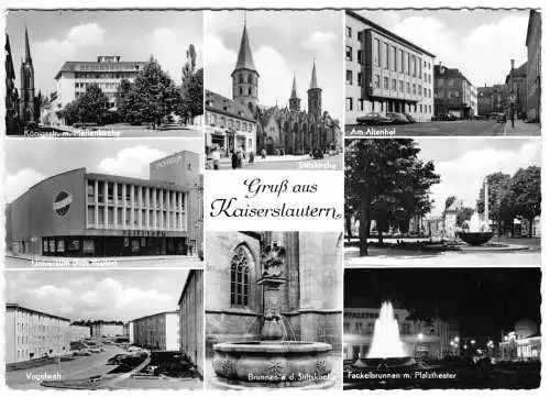 AK, Kaiserslautern, acht Abb., um 1958