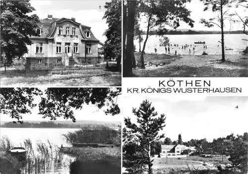 Ansichtskarte, Köthen Kr. Königs Wusterhausen, vier Abb., 1982