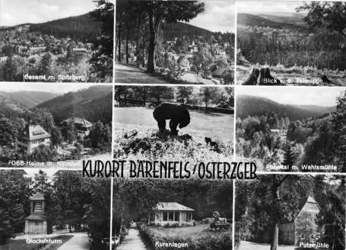 AK, Kurort Bärenfels Osterzgeb., neun Abb., 1962