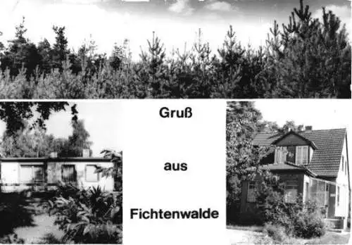 Ansichtskarte, Fichtenwalde Kr. Potsdam, drei Abb., 1977