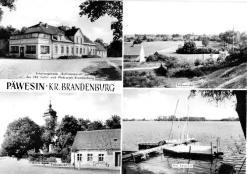 Ansichtskarte, Päwesin Kr. Brandenburg, vier Abb., 1976