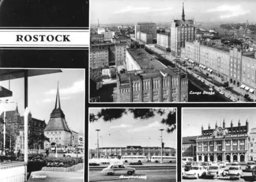 AK, Rostock, vier Abb., gestaltet, 1968