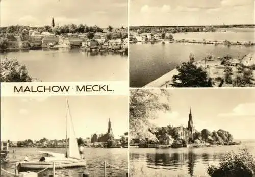 Ansichtskarte, Malchow Meckl., vier Abb., 1973