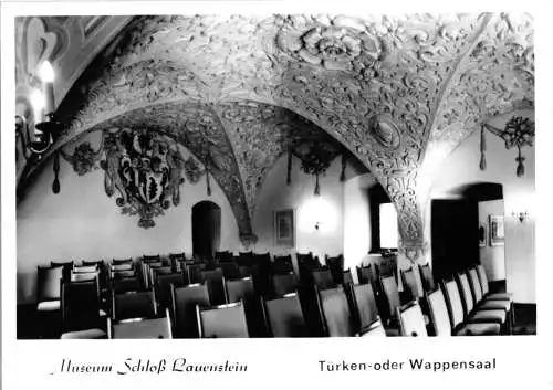 Ansichtskarte, Lauenstein Erzgeb., Museum Schloß Lauenstein, Türken- oder Wappensaal, 1986