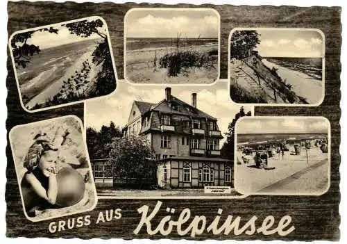 AK, Loddin OT Kölpinsee, sechs Abb., gestaltet, 1963