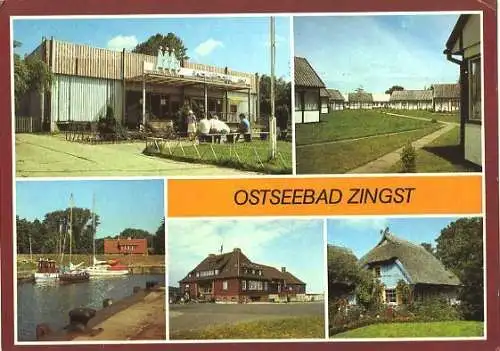 Ansichtskarte, Ostseebad Zingst, fünf Abb. u.a. Kaufhalle, 1988