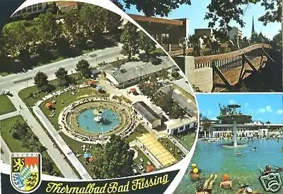 Ansichtskarte, Bad Füssing, Thermalbad, drei Abb., 1980