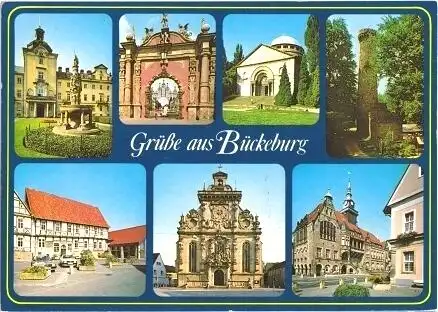Ansichtskarte, Bückeburg, sieben Abb., ca. 1988
