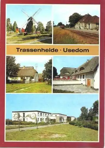 Ansichtskarte, Usedom Trassenheide Kr. Wolgast, 5 Abb., 1984