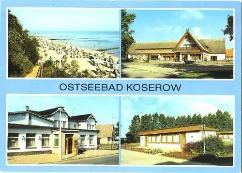 Ansichtskarte, Koserow Kr. Wolgast, 4 Abb., u.a. Heim "Zentral"