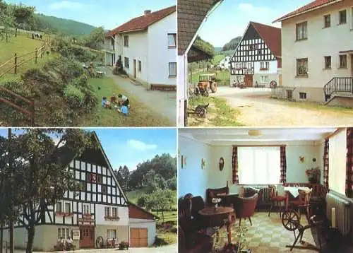 Ansichtskarte, Lennestadt, Burbecke, Pension "Klaukenhof", 4 Abb.