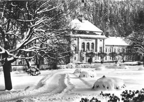 AK, Bad Elster, Badehaus im Winter, 1982