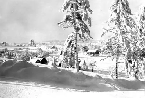 AK, Zinnwald - Georgenfeld Osterzgeb., winterliche Teilansicht, 1980